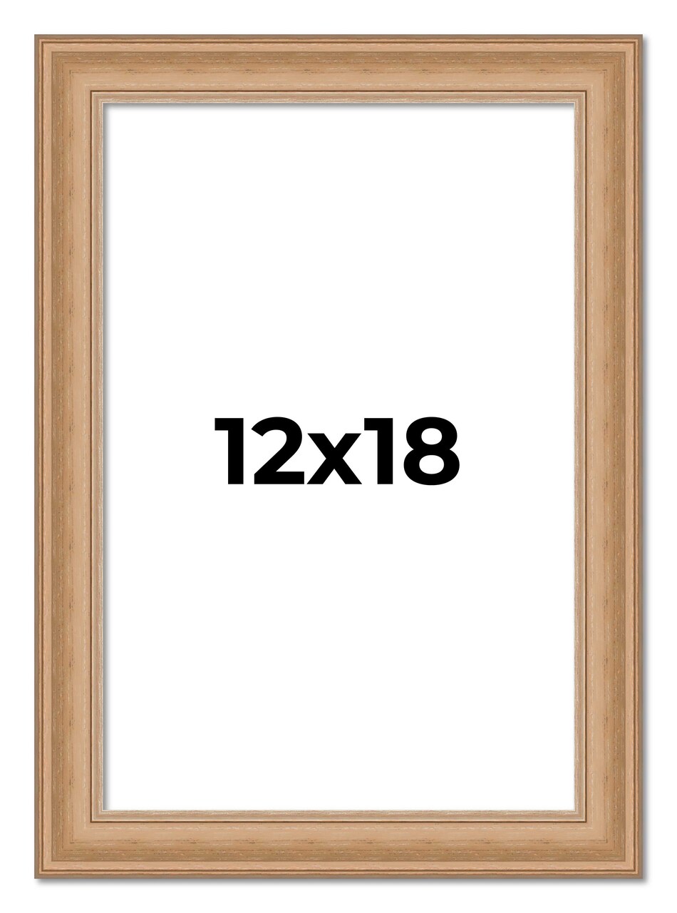 12x18 Weathered Picture Frame with UV-Resistant Acrylic & Acid Free Backing, Available in 5 Finishes - Black, Gold, Red, White, Natural